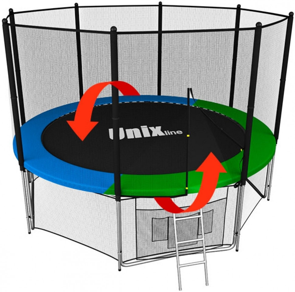 Батут Unix line Classic с внешней сеткой 8 футов - 240 см (двухцветный) (TRUCL8OUT)