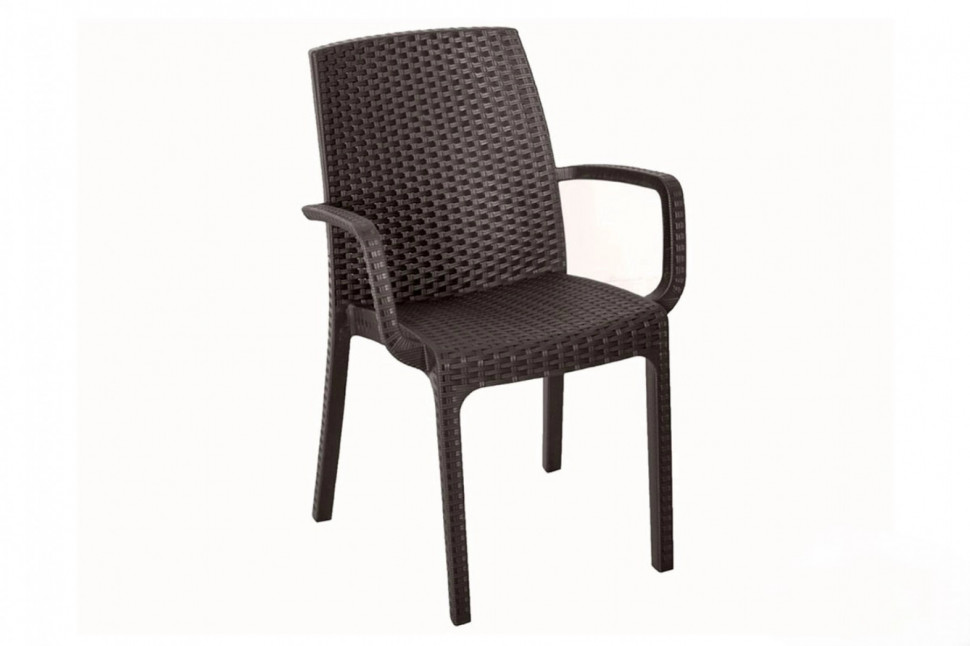 Стул B:rattan INDIANA с подлокотниками, коричневый